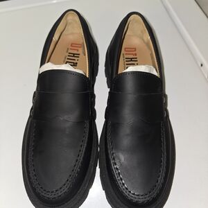 Kids Black Lug Loafers